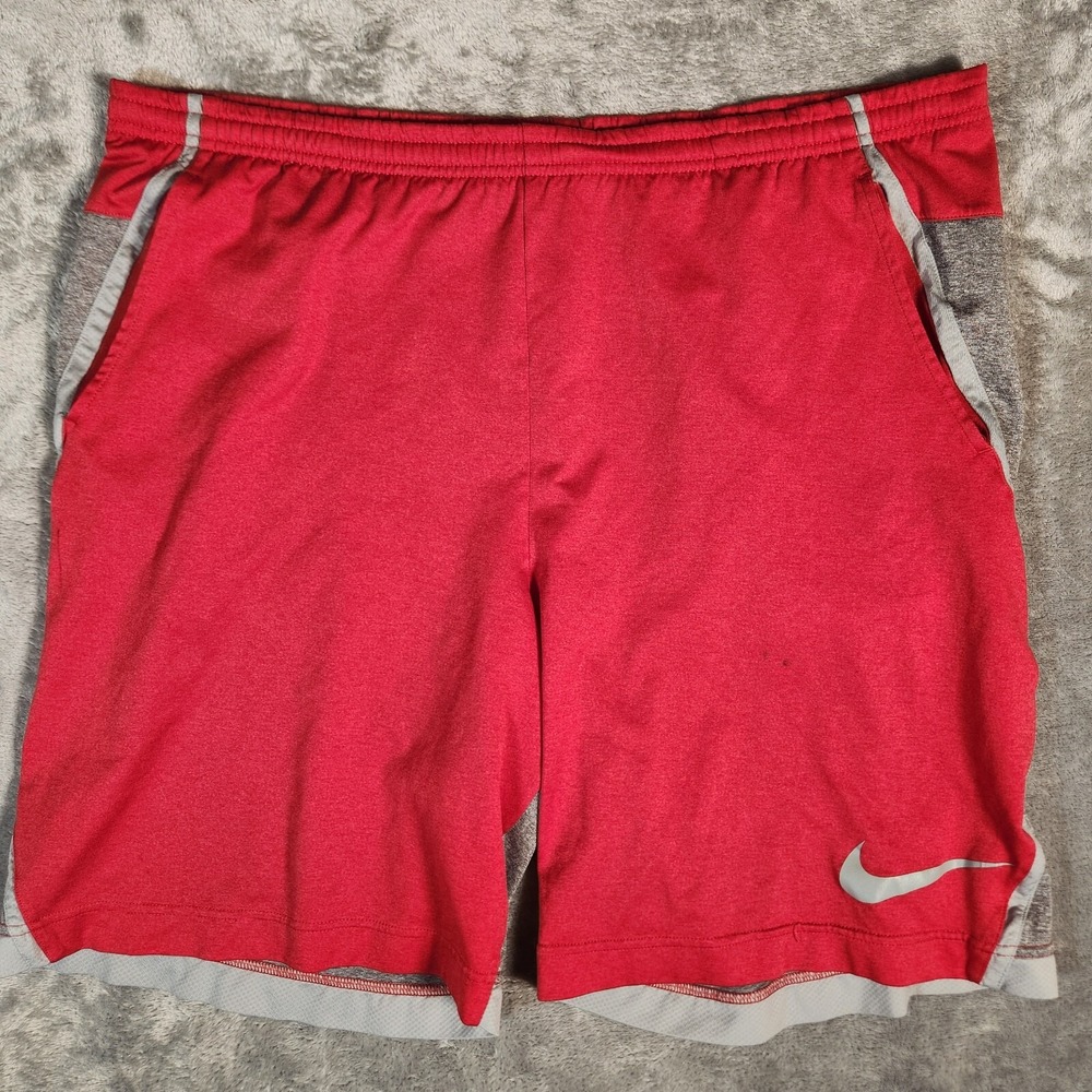 Nike Running Shorts Men's 38X9 Red Gray Fit Dry Medium‎ Quick Dry